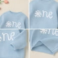 thumbnail image 5 of IDOPIP Baby Girls Boys Fall Winter Outfit Embroidery Knitted Pullover Sweaters 1st Birthday Party Clothes, 5 of 7