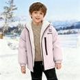thumbnail image 4 of Ticikt Boys Winter Coat Ski Jacket Windproof Kids Warm Fleece Snow Coat Waterproof Outdoor Hooded Insulated Coat,Color:Pink,5-6 Years, 4 of 5
