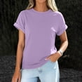 thumbnail image 2 of Summer Tops Womens Short Sleeve Basic Casual Crew Neck T Shirts Trendy Fashion 2026 Light Purple XL, 2 of 6