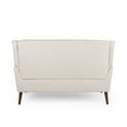 thumbnail image 4 of Noble House Aaron Mid-Century Fabric Settee with Nailhead Trim, Beige, 4 of 10