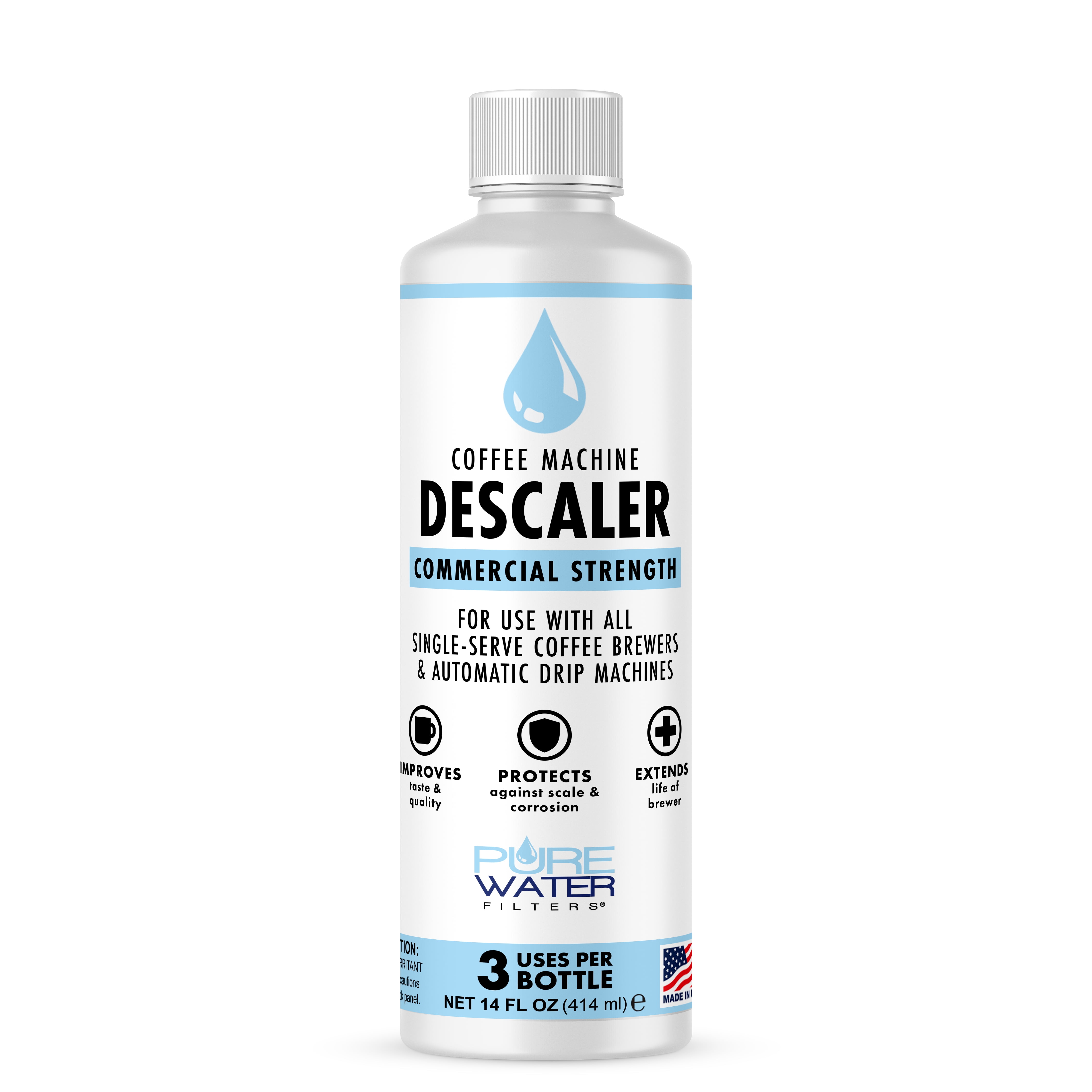 Descaling Solution (3 Uses Per Bottle) Made in USA Commercial