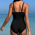 thumbnail image 5 of Stamzod Black One Piece Swimsuits for Women V Neck Tummy Control Swim Suit Ruched Modest Bathing Suits for Women Black Q S, 5 of 5