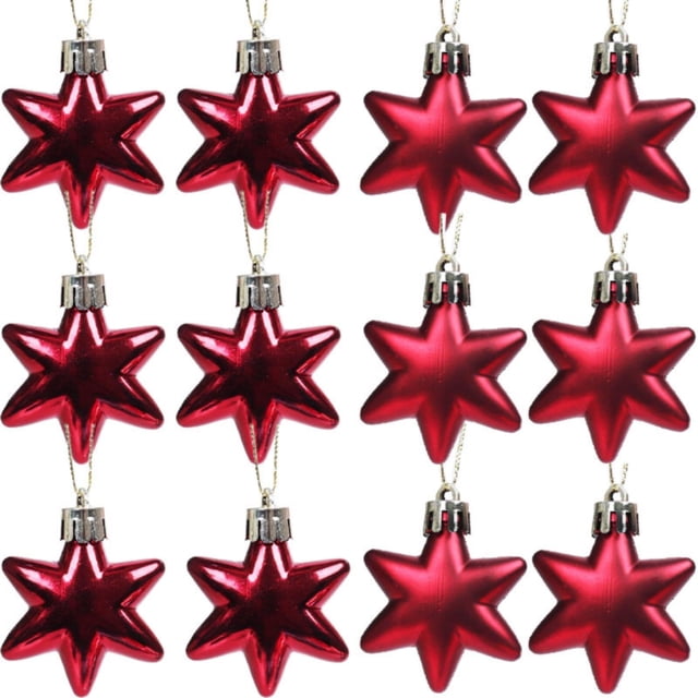 Christmas Decorations Outdoor Hangs Christmas Tree Pendant 5cm12pcs Pentagonal Star Pendant Bright Irregular Electroplating Household pendant