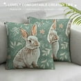 thumbnail image 3 of Easter Throw Pillow Cushion Case, White Rabbits Smelling The Fresh Spring Air Flowers Eggs and Hearts in Pastel Colors, Decorative Square Accent Pillow Cover, , Multicolor, 3 of 5