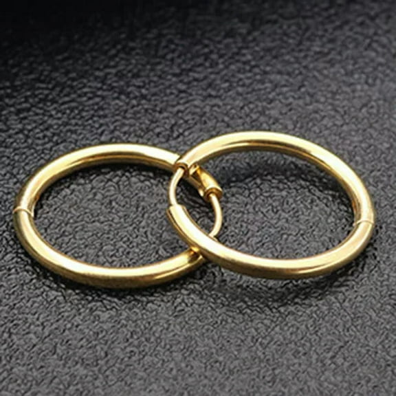 HOOUN 1 Pair Stainless Steel Hoop Earrings For Men Women Cartilage Nose Ring Piercing-Rose Gold-2.5*12mm