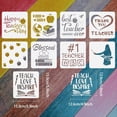 thumbnail image 2 of 9Pcs 9 Styles PET Hollow Out Drawing Painting Stencils for DIY Scrapbook Photo Album Teachers' Day Pattern 150x150mm 9 styles 1pc/style 9pcs/set., 2 of 7