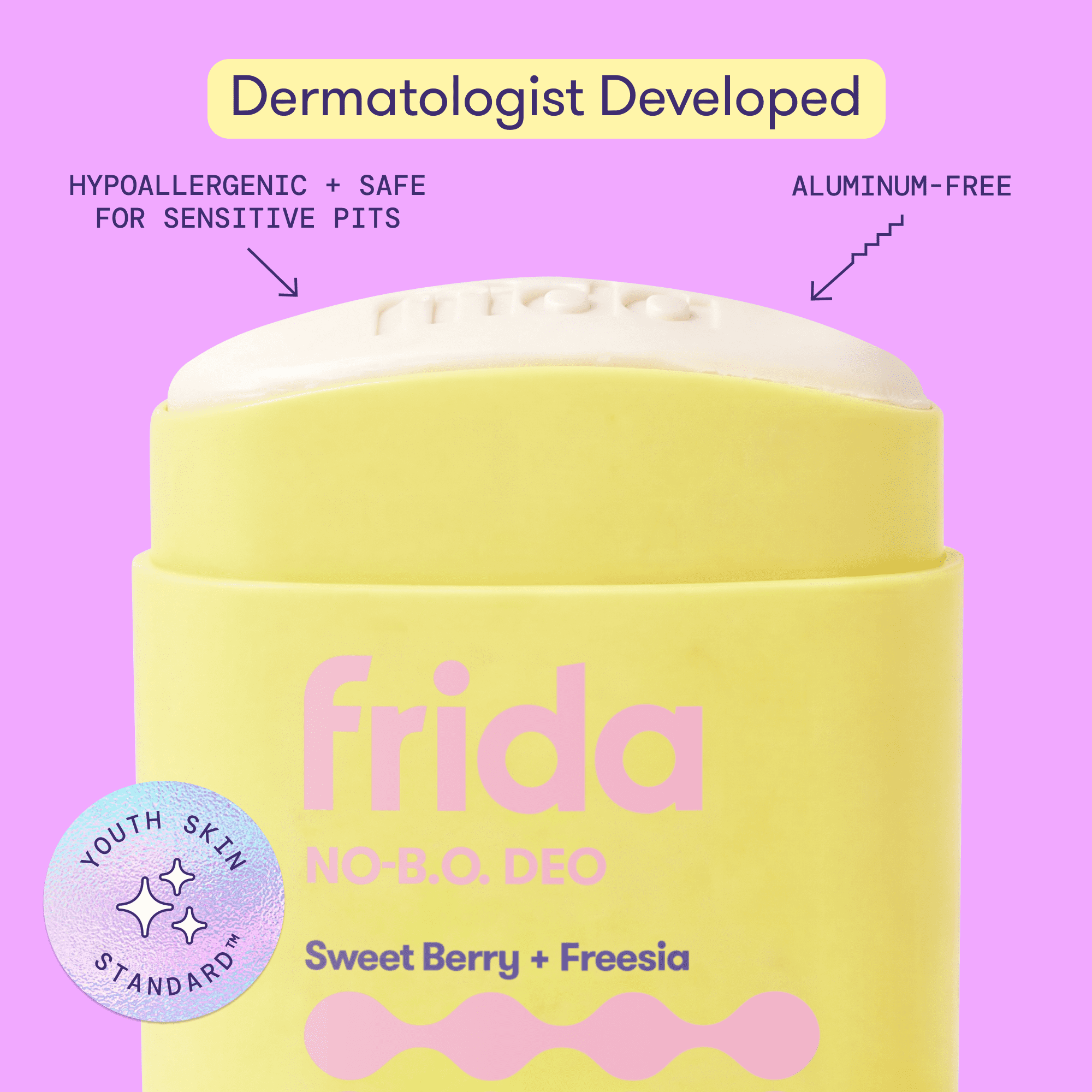 Frida for Kids Deodorant for Kids, Aluminum Free Deodorant, Sweet Berry + Freesia 2.2 oz