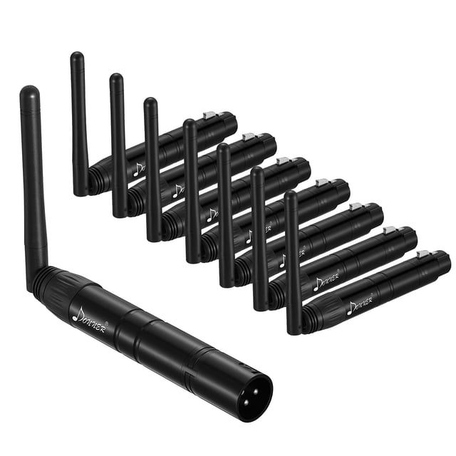 Control de iluminación DMX inalámbrico Donner de 8 piezas con 7 receptores y 1