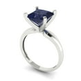 thumbnail image 2 of 2.5 ct Princess Cut Simulated Blue Sapphire Solitaire 14K White Gold Womens Engagement Ring, 2 of 5