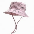 thumbnail image 2 of Gibobby Baby Sun Hat UPF 50+ Sun Protective Toddler Bucket Hat Cartoon Print Wide Brim Summer Outdoor Play Beach Hat for Boys Girls 12-18 Months 1T 2T 3T 4T 5T 6T(6-12 Months,Pink), 2 of 4