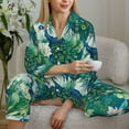 thumbnail image 6 of Fotbe Peacock And Flowers Pattern Long Sleeve Pajama Set for Women,Sleepwear Set,2-piece Loungewear Set,Soft PJs Comfy Nightwear with Pockets -Medium, 6 of 7