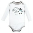thumbnail image 3 of Hudson Baby Cotton Long-Sleeve Bodysuits, Chill Out Penguin, 3-6 Months, 3 of 7