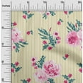 thumbnail image 1 of oneOone Viscose Jersey Fabric Stripe|Watercolor Leaves & Peony Floral Print Fabric BTY 60 Inch Wide, 1 of 5