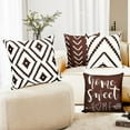 thumbnail image 2 of Decorative Throw Pillow Covers Set of 4 Brown Pillow Covers 16x16 inch Throw Pillow Cases Linen Square Pillow Case,Farmhouse Outdoor Modern Geometric Pillow Covers for Couch Sofa Living Room, 2 of 6