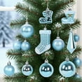 thumbnail image 4 of HUISZJ 21Pcs Christmas Ball Ornaments, Shatterproof Christmas Tree Ball Set Sock Pattern, Xmas Tree Hanging Plastic Baublesfor Party Home Decor (Blue), 4 of 8