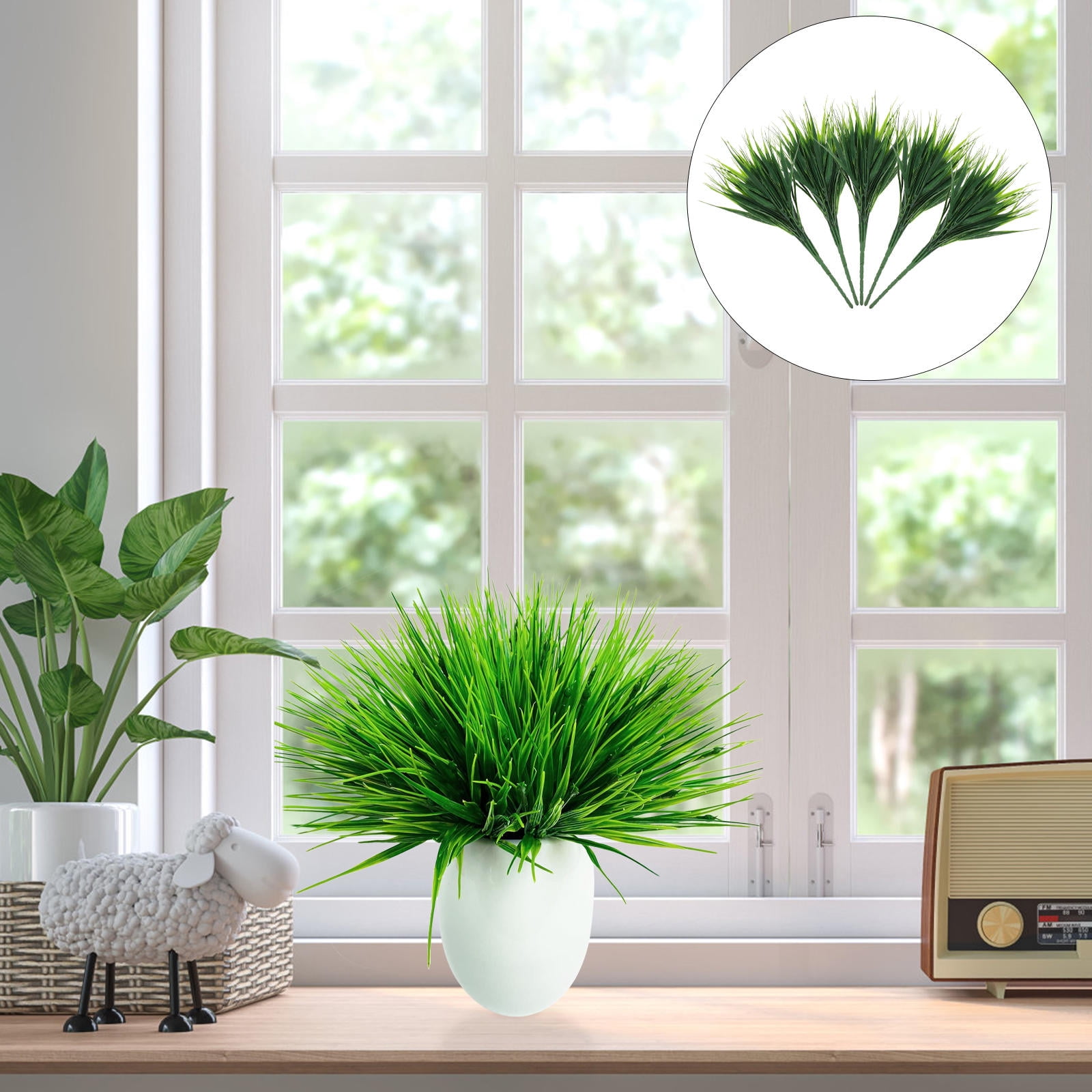 OUNONA 15Pcs Floral Arrangement Grass Plastic Grass Decorative for Garden Decoration