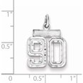 thumbnail image 2 of Sterling Silver Rhodium-Plated Diamond-Cut #90 Charm (20 X 14) Made In United States qsn90, 2 of 5