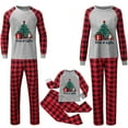 thumbnail image 5 of Mifsaly Matching Christmas Pjs for Family Xmas Tree Print Raglan Long Sleeve Sleepwear Crewneck Patchwork Loose Nightwear 2025 Christmas Pajamas Sets Baggy Plaid Pants Holiday Festival Funny Gifts, 5 of 5