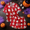 thumbnail image 5 of CQXIDFH Women Pajamas Plus Size Halloween Pumpkin Print Short Sleeve Button Top and Shorts Set Cute Sleepwear 2 Piece Pjs, 5 of 8