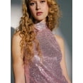 thumbnail image 3 of Halter Neck Bodycon Mini Dress with Sequins, 3 of 5