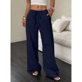 thumbnail image 5 of 2pcs Wide Leg Pants for Women Flowy Palazzo Drawstring Elastic Waist Trousers with Pockets Summer Beach Vacation Clothes, 5 of 6