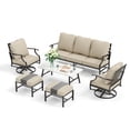 thumbnail image 5 of Summit Living 6 Piece Patio Furniture Outdoor Conversation Set Metal Sofa for 7 People, Beige Cushions, 5 of 15