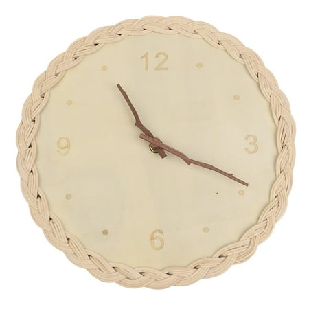 Gorgeous Rattan Circular Wall Clock Retro Aesthetic Perfectly Complements Any Room In The House Silent Mechanics