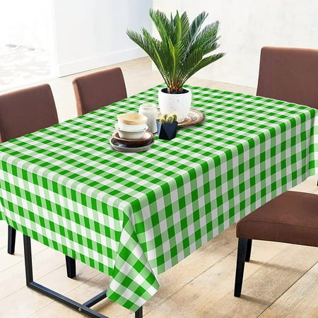 

Sorfey Checkered Dining Table Cover Vinyl Table Cloth with Flannel Green 72 x 52