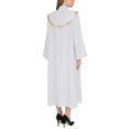 thumbnail image 2 of RUNQHUI Women's Robe Metallic Collar Church Choir Robe Flared Sleeve Cassock for Priest Performance White S, 2 of 4