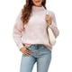 thumbnail image 1 of Suéter de Punto Holgado con Cuello Alto y Corazón para Mujer, Larga, Ideal para Otoño e Invierno Rosa S, 1 of 10