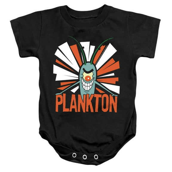 Spongebob Plankton Unisex Infant Snap Suit for Baby (24 Months) Black