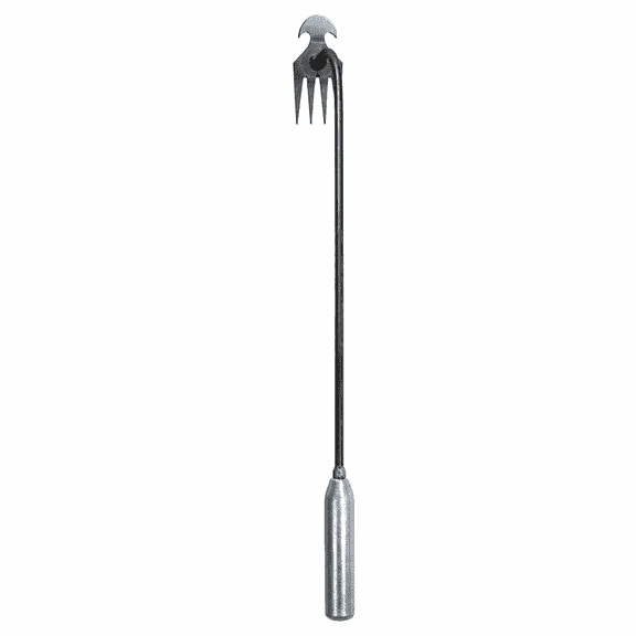 Manual Weed Puller Tool, 4-Tine Garden Hand Weeder for Root Removal Soil Loosening Narrow Gaps