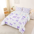 thumbnail image 2 of Manfei Girly Bowknot Queen Comforter Set For Girls,Purple Coquette Bow Bedding Comforter Set For Kids,Reversible,3 Pieces, 2 of 7