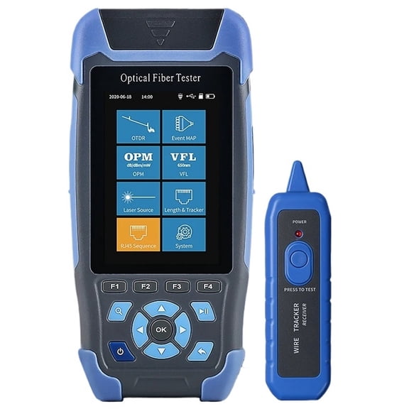 Fiber Optic Reflectometer AUA-900D With 9 Functions VFL OLS OPM Event Map 24dB For 64km Event Map Ethernet CableTester ,Accurate