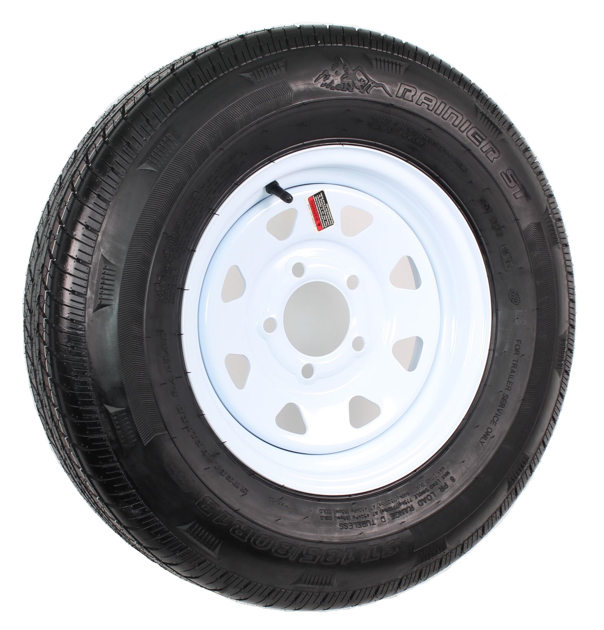 2-Pack Trailer Tire Rim ST175/80D13 175/80 B78-13 LRC 5 Lug White Modular Wheel 