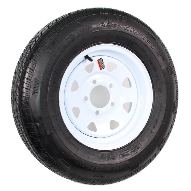 Radial Trailer Tire and Rim ST185/80R13 13X4.5 54.5 White Spoke Wheel