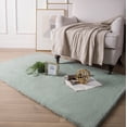 thumbnail image 1 of Soft Fluffy Faux Rabbit Fur Area Rugs, Indoor Decor Mat, 3 x 5 Feet, Rectangle Green, 1 Pack, 1 of 5