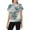 Vintage Teal Blush, variant on Women's All-Over Print Tee Shirts Short Sleeve Casual Vintage Dried Wildflower Graphic Crewneck Summer Tops