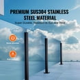 thumbnail image 5 of KFFKFF Glass Fastener, 37.4" Tall Glass Balustrade Support for 0.39"-0.47" Thick Toughened Glass, 304 Grade Stainless Steel Glass Attachment Clamp, Glass Ledge Support, 5 of 9