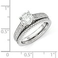 thumbnail image 3 of Sterling Silver Brilliant Embers Rhodium-Plated Cz 2-Piece Wedding Set (Size 8) Made In China qmp1366-8, 3 of 5