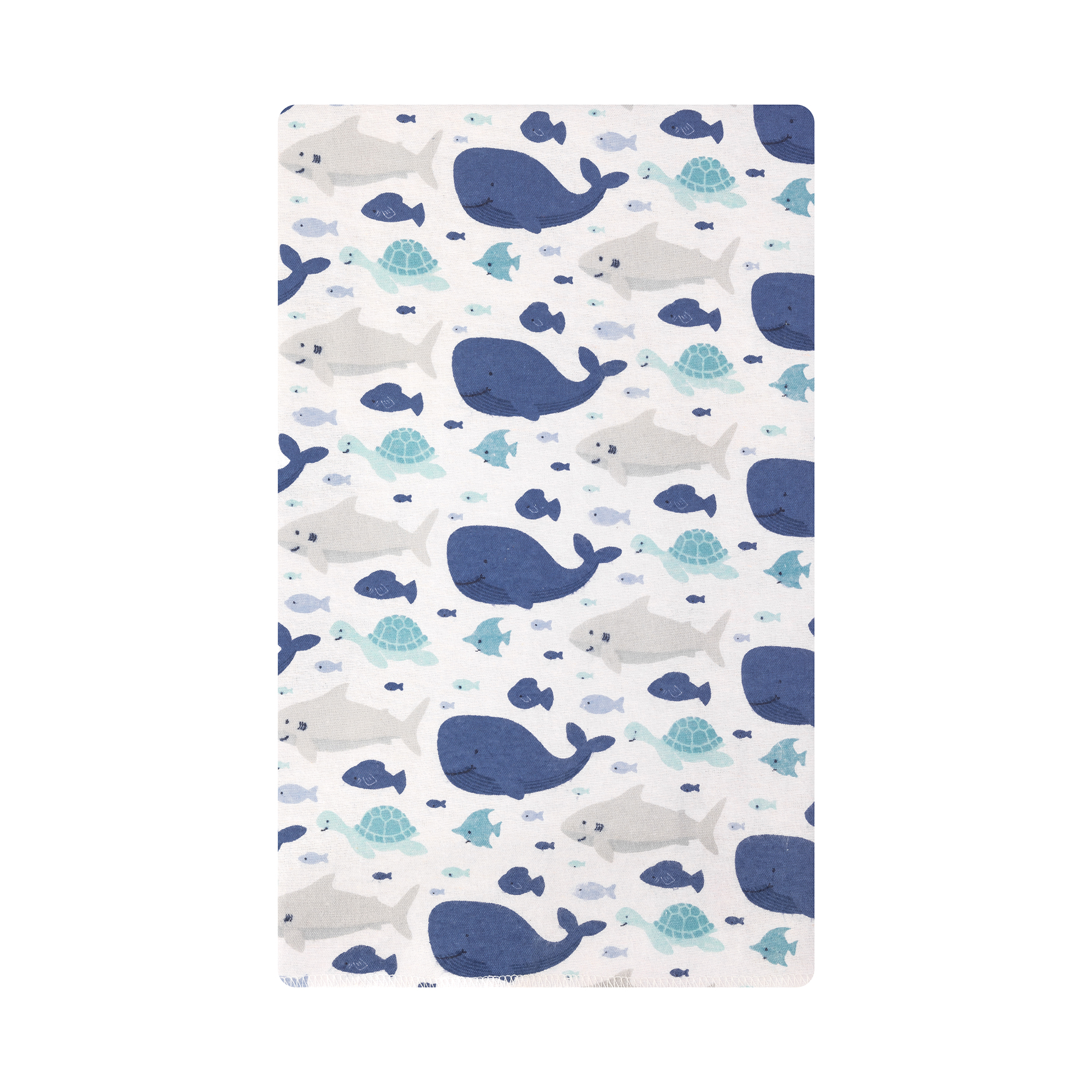 Hudson Baby Cotton Flannel Burp Cloths 10-Pack, Sea Friends, One Size