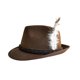 thumbnail image 1 of Sombrero Fedora de fieltro, sombrero de jazz, gorra con plumas, accesorios de vestuario, transpirable, vintage Marrón, 1 of 9