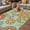 Green, variant on Gray Green Boho Floral Outdoor Rug for Patio/Deck/Porch, Non-Slip Large Area Rug 5 x 7 Ft, Vintage Abstract Art Ethnic Flowers Indoor Outdoor Rugs Washable Area Rugs, Camping Rug Carpet Runner