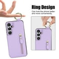 thumbnail image 3 of Cutyskin for Samsung Galaxy S24 Wallet Case【RFID Blocking】 with Card Holder Cash Pocket Zipper Bills Slot, Soft PU Leather Magnetic Back Folio Kickstand, Finger Ring Holder Hook Case, Purple, 3 of 9