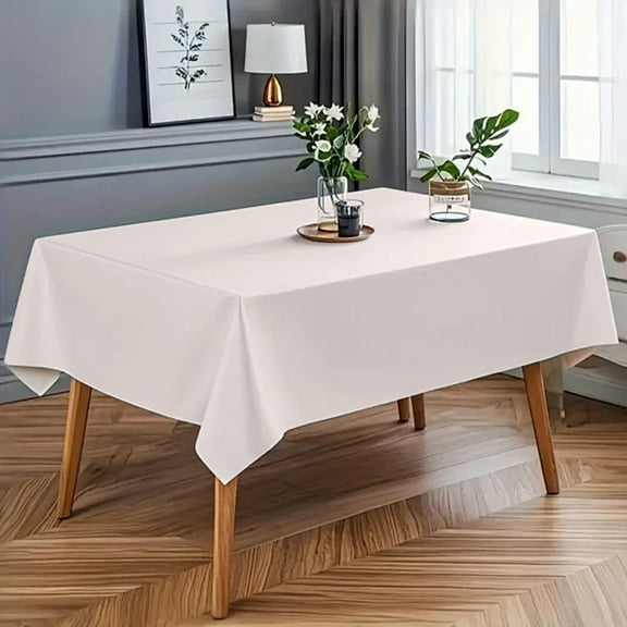 57.8X102 Inch White Table Cloths Rectangle Large Size Universal Tablecoths Washable Polyester Fabric Table Cover For Wedding Birthday Party Banquet Reception(147Cmx259Cm)