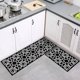 thumbnail image 5 of Juego de 2 alfombras de cocina | Tapetes antideslizantes y lavables | Alfombras de poliéster de pelo corto antifatiga | Tapetes acolchados, resistentes a las manchas y duraderos para fregadero,, 5 of 6