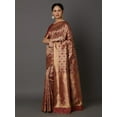 thumbnail image 4 of Maroon & Gold-Toned Silk Blend Woven Design Kanjeevaram Saree - 11254534, 4 of 5