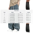 thumbnail image 2 of YLSDY Men's Vintage Washed Wide Leg Jeans, Stitched Details & Elastic Waist Drawstring, Retro Denim Trousers for Men Blue XL, 2 of 8