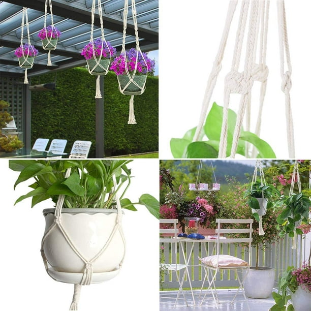 Jiarry Macrame Plant Hangers ,handmade Cotton Rope Hanging Planter Basket Decorative Flower Pot Holder For Indoor Outdoor Home Decoration