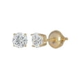 thumbnail image 3 of ADIRFINE 925 Sterling Silver Screwback Round Brilliant Cut CZ Stud Earrings, 3 of 6